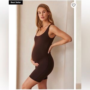 Seamless Maternity Shapewear Bodysuit — Brown